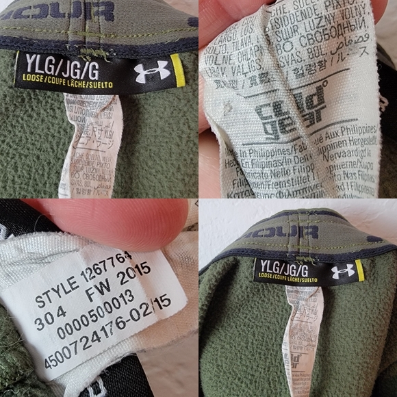 Under Armour Cold Gear Y2K Sage Green Logo Waistband Cargo Jogger Sweatpants Y L - Picture 12 of 12